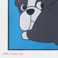Коврик влаговпитывающий придверный &laquo;Доляна. Бульдог&raquo;, без окантовки, 38&times;57 см, синий