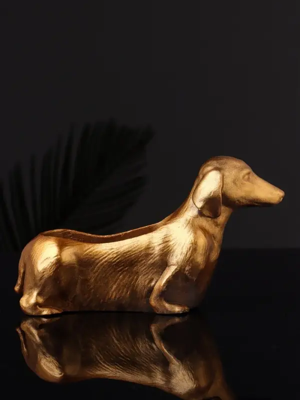 Подставка для мелочей "Такса" 16х10х6 см, бронза