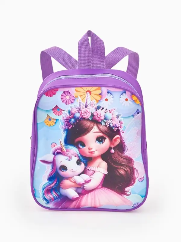 Рюкзак детский 20,5*9*24, отд на молнии, девочка сиреневый Рюкзак детский 20,5*9*24, отд на молнии, девочка сиреневый