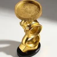 Подсвечник на 1 свечу &laquo;Абстракция. Слон&raquo;, полистоун, золото, 10.9&times;9.5&times;23.8 см