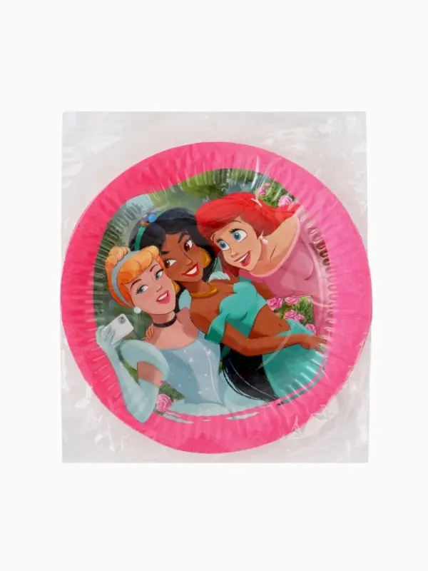 Тарелка одноразовая бумажная 18 см, набор 10 шт., Принцессы