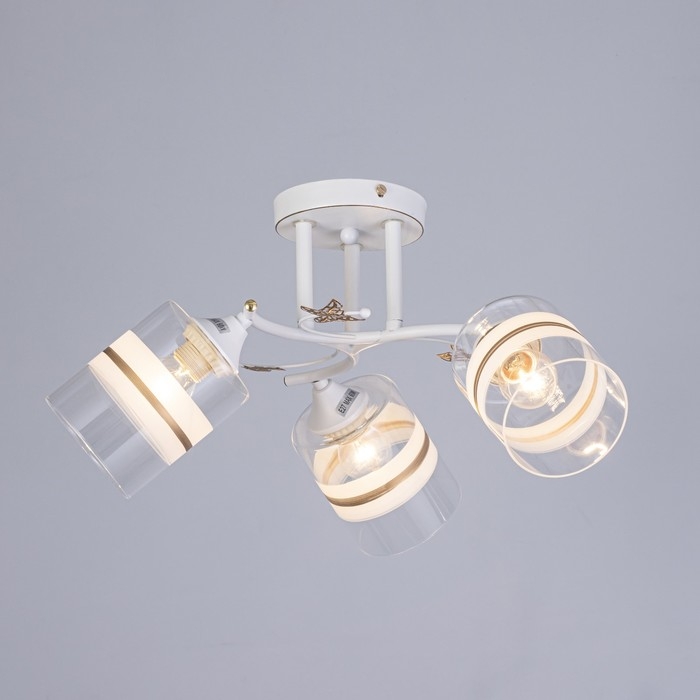 Люстра Люстра "Мия" 3х60Вт Е27 Белый, золото 52х18х24см