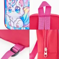 Рюкзак детский 20,5*9*24, отд на молнии, единорог ярко-розовый