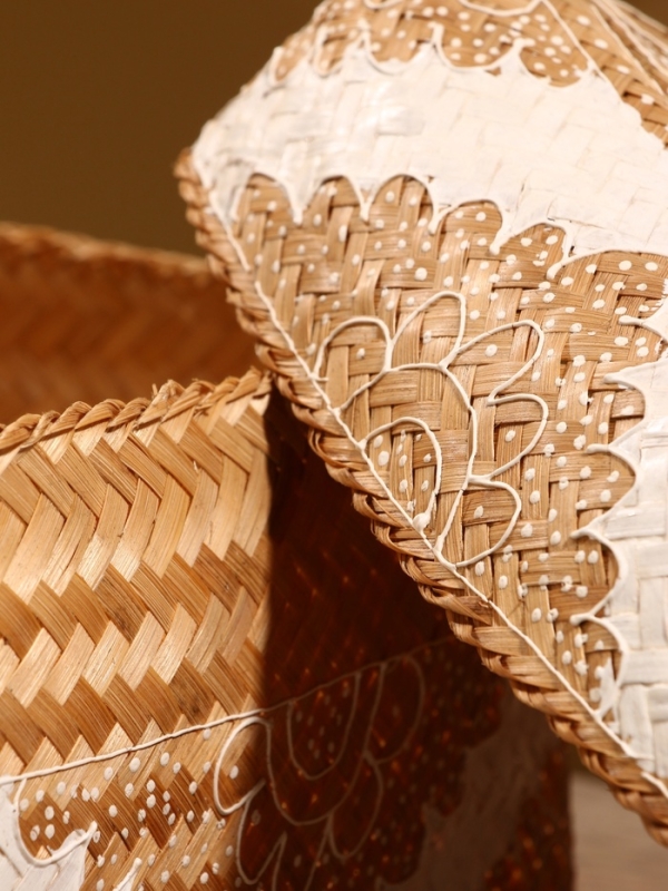 Корзинка плетеная "Манадо" бамбук 30х30х19 см, светлая