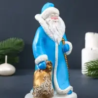 Свеча фигурная "Дед Мороз" 8,5х7х15,5 см, цв. голубой
