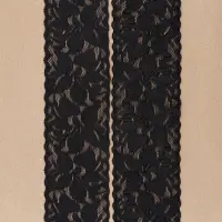 Кружево эластичное, 58&plusmn;2 мм, 10&plusmn;1 м, чёрное