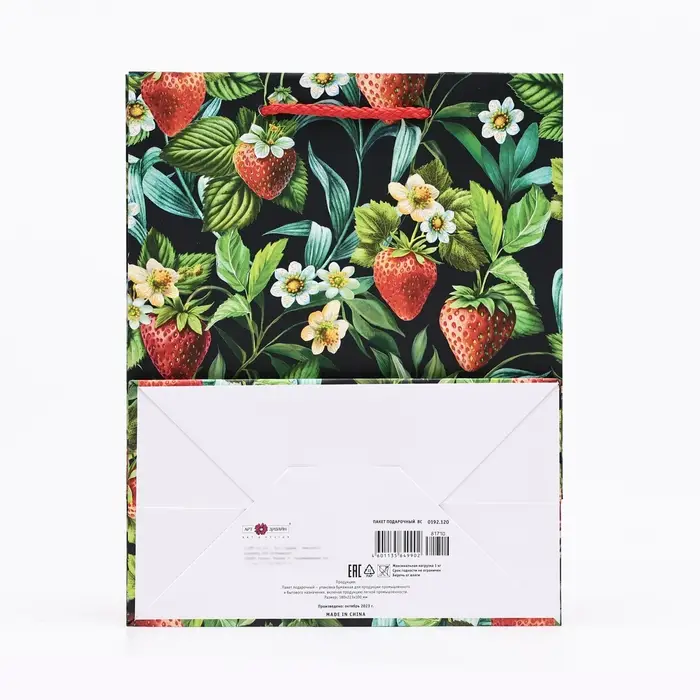 Пакет подарочный Пакет подарочный "Клубничка", 18 х 22,3 х 10 см