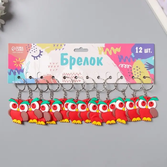 Брелок резина  Брелок резина "Яркая сова" 6х5 см