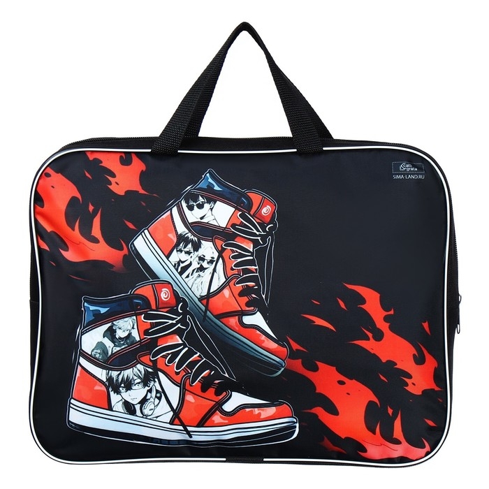 Папка с ручками текстильная А4, 350 х 270 х 70 мм, Calligrata  Папка с ручками текстильная А4, 350 х 270 х 70 мм, Calligrata "Кеды аниме"