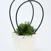 Сумка для цветов тиснение Белая влагостойкая, 12&times;12 - 8&times;8 - 12.5 см