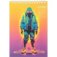 Блокнот А5, 60 листов, на гребне, обложка из мелованного картона, плотность 60 г/м&sup2;, МИКС