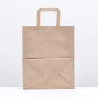 Пакет бумажный крафт, плоская ручка 24&times;14&times;29 см, 90 г/м&sup2;