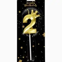 Свеча для торта "Корона" цифра 2