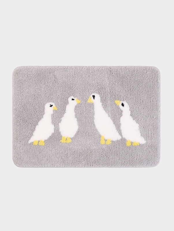 Коврик Доляна «Гуси», 40×60 см, микрофибра, серый Коврик Доляна «Гуси», 40×60 см, микрофибра, серый
