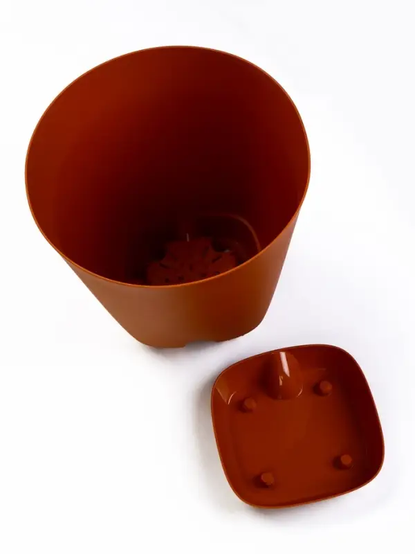 Кашпо с прикорневым поливом 15 л D-29,5см, H-31см карамель "Гранд"