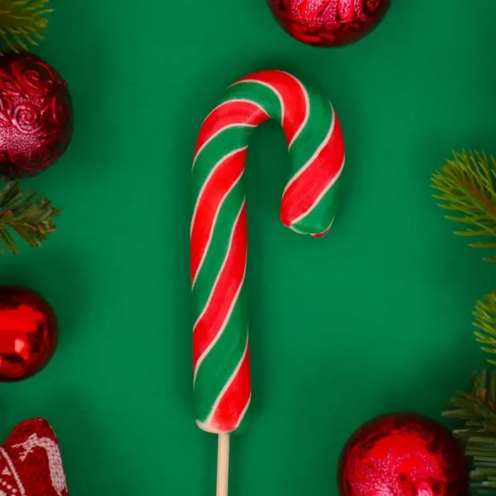 Карамель на палочке Карамель на палочке "Тутти-фрутти" трость красный/белый/зелёный, 30 г