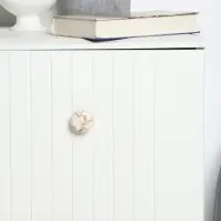 Ручка-кнопка CAPPIO ART Ceramics 011, d=38 мм, керамическая, белая с текстурой