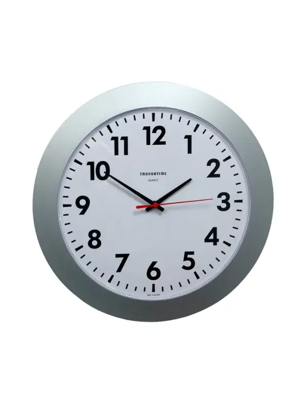 Часы настенные, серия: Классика, d=30 см, плавный ход, серебряный обод