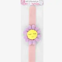 Игольница на браслете &laquo;Цветочек&raquo;, 23&times;8 см, розовая, МИКС