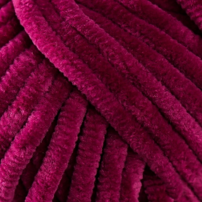 Плюшевая пряжа для вязания спицами, крючком YarnArt, Dolce, 100% микрополиэстер, 120 м/100 г, (766 т. фуксия)