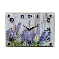 Часы настенные интерьерные &laquo;Фиолетовые цветы&raquo;, бесшумные, плавный ход, 25&times;35 см