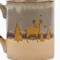 Кружка новогодняя керамическая &laquo;Новогодний лес&raquo;, 350 мл, ручная работа
