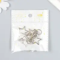 Карабин металл с кольцом "Звезда" серебро 3,4х2,3 см Карабин металл с кольцом "Звезда" серебро 3,4х2,3 см