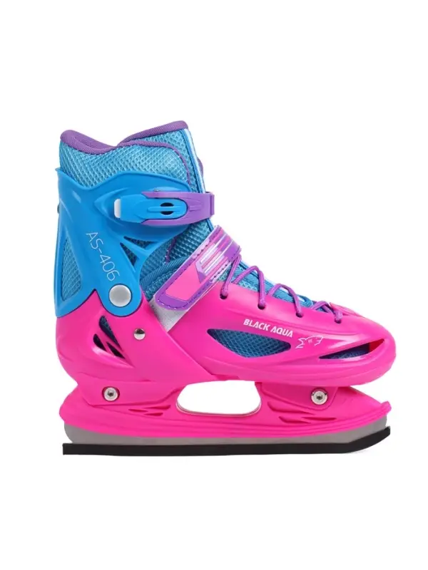 Коньки детские раздвижные BlackAqua, р. 30-33, для фитнеса, с роликовой платформой, мультиколор