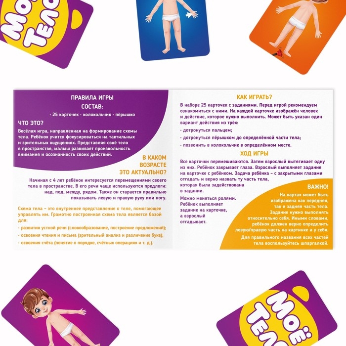 Настольная развивающая игра «Моё тело», 25 карт, 4+ Настольная развивающая игра «Моё тело», 25 карт, 4+