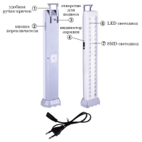 Фонарь кемпинговый аккумуляторный, 10 Вт, 2400 мАч, 800 лм, 40 LED, IP44