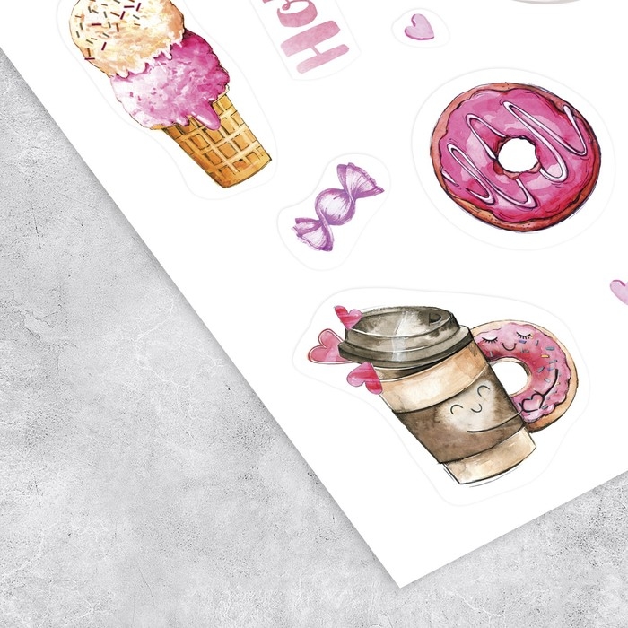 Наклейки детские в стикербуке «Сладкий», 8 листов, 14 х 21 см Наклейки детские в стикербуке «Сладкий», 8 листов, 14 х 21 см