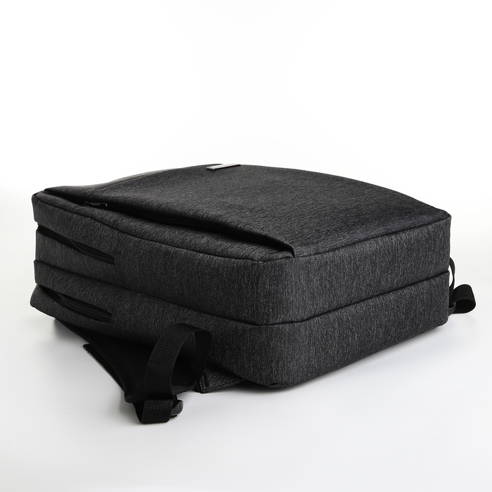 Рюкзак городской на молнии, 2 кармана, с USB, цвет чёрный Рюкзак городской на молнии, 2 кармана, с USB, цвет чёрный