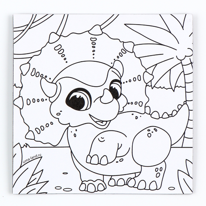 Магнит-раскраска «Дино», 10 × 10 см Магнит-раскраска «Дино», 10 × 10 см