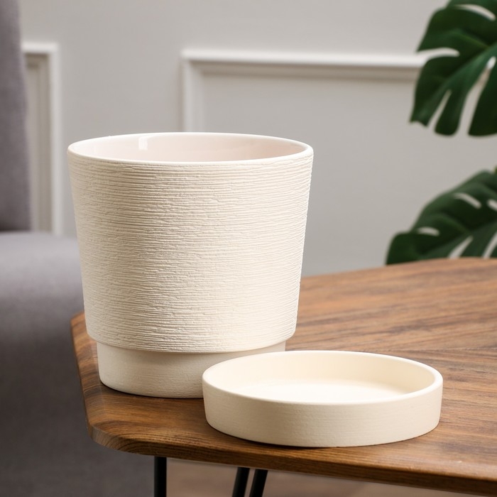 Горшок цветочный Горшок цветочный "Нест" платан белый №4 3,2 л