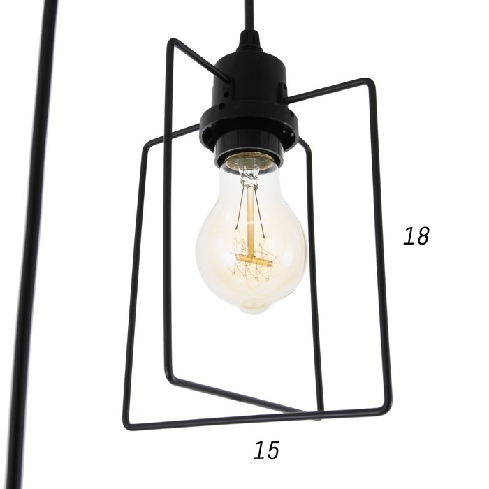 Светильник ЭкономСвет "Темпо" 3x40Вт E27 черный 49х49х78 см.