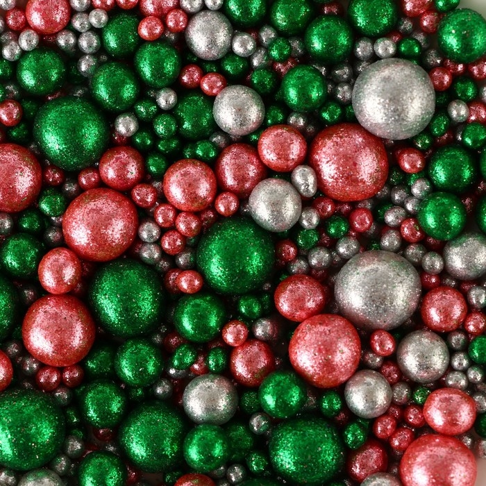 Кондитерская посыпка "Блеск": розовая, изумрудная, серебряная, 50 г