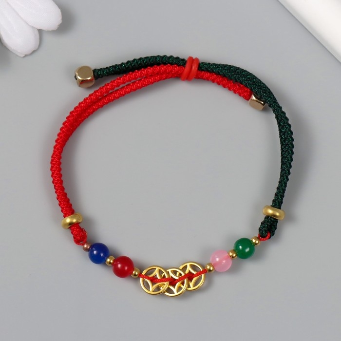 Браслет фен-шуй Браслет фен-шуй "Три золотых монетки" регулируемая длина