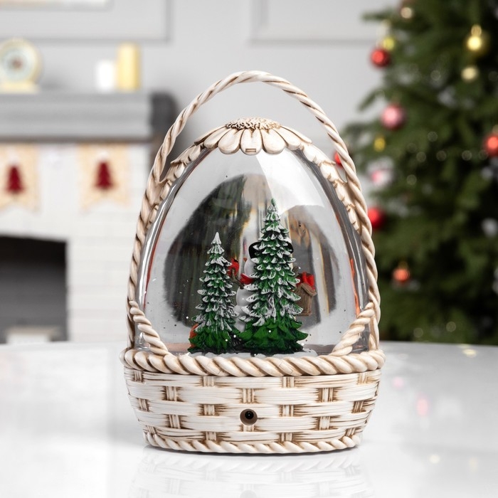 Фигура светодиодная «Снежная корзинка», 20.3х15х9 см, музыка, батарейки ААх3 (не в комплекте), USB, свечение тёплое белое Фигура светодиодная «Снежная корзинка», 20.3х15х9 см, музыка, батарейки ААх3 (не в комплекте), USB, свечение тёплое белое