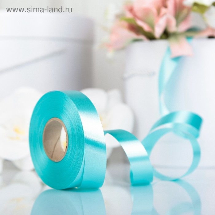 Лента для декора и подарков, светло-бирюзовый, 2 см х 45 м Лента для декора и подарков, светло-бирюзовый, 2 см х 45 м