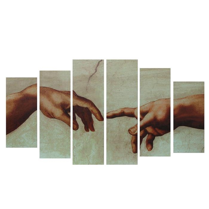 Картина модульная на подрамнике  Картина модульная на подрамнике "Сотворение Адама" 2-25*57,5;2-25*74,5;2-25*84,5, 150*84см