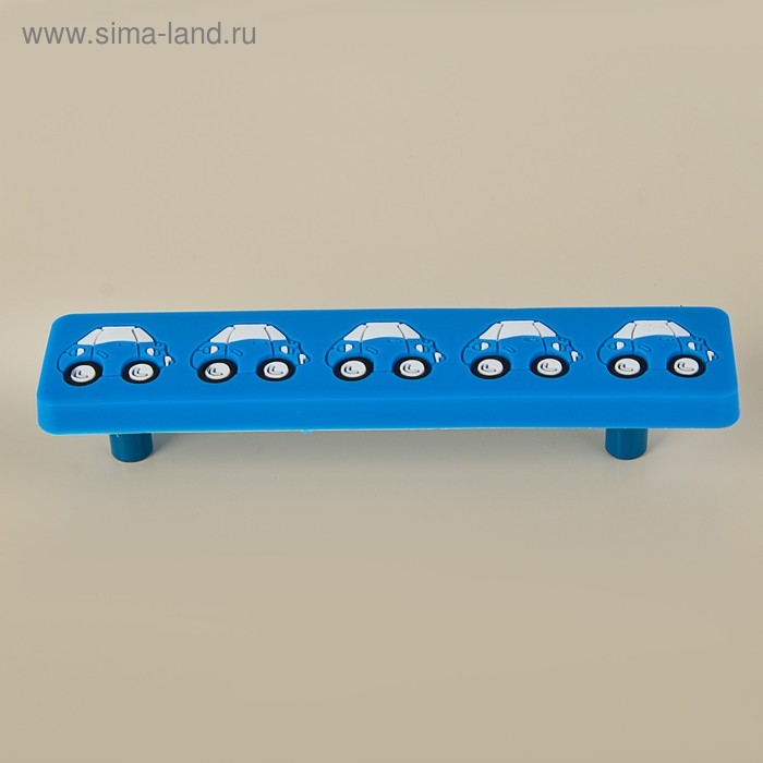 Ручка скоба детская KID 013,  Ручка скоба детская KID 013, "Машинка", м/о 96 мм, резиновая, синяя