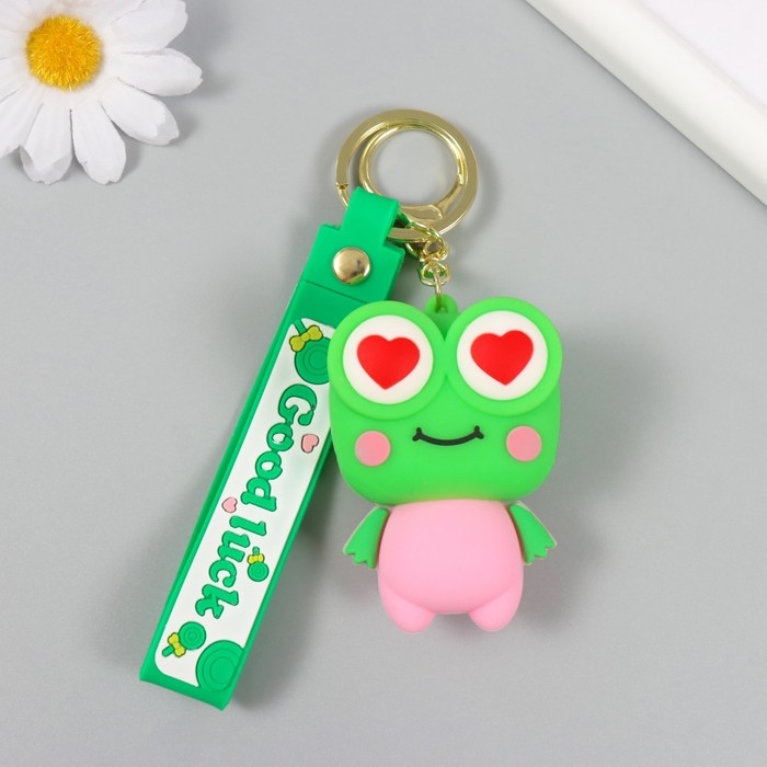 Брелок резина с карабином, ремешком антистресс Брелок резина с карабином, ремешком антистресс "Лягуха" выскакивают глаза 3,5х4,5х6,7 см