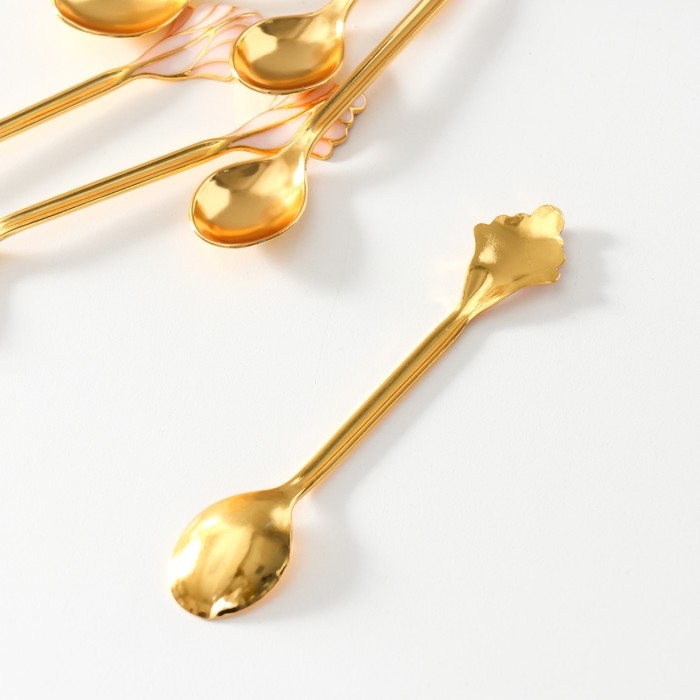 Набор из 6 шт сувенирных ложек в виде пера  Набор из 6 шт сувенирных ложек в виде пера "Розовый лебедь со стразами" 5х8,5х15 см