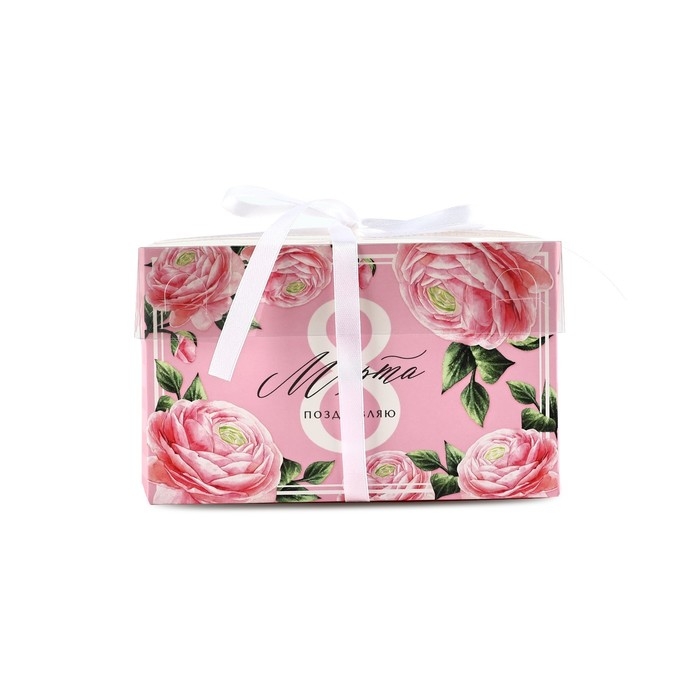 Коробка для капкейков, кондитерская упаковка, 4 ячейки «Поздравляю с 8 марта», 16 х 16 х 10 см Коробка для капкейков, кондитерская упаковка, 4 ячейки «Поздравляю с 8 марта», 16 х 16 х 10 см
