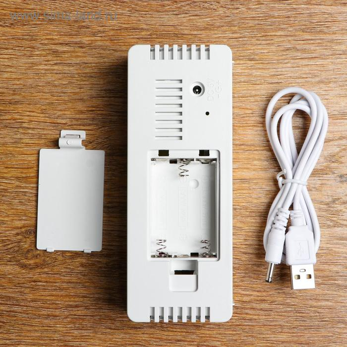 Часы электронные настольные  Часы электронные настольные "Кержан", белая индикация, от USB, 7х14 см