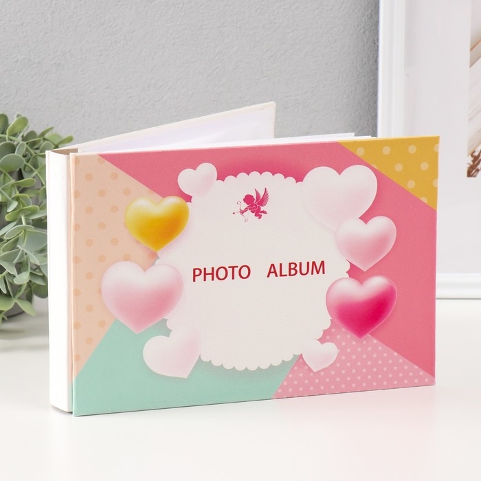Фотоальбом кожзам на 50 фото 15х20  Фотоальбом кожзам на 50 фото 15х20 "Ангел и сердечки" 18х26х4 см