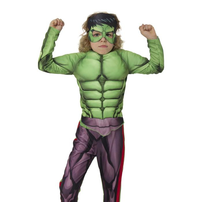 Карнавальный костюм «Халк» с мускулами, текстиль, куртка, брюки, маска, р. 34, рост 134 см Карнавальный костюм «Халк» с мускулами, текстиль, куртка, брюки, маска, р. 34, рост 134 см