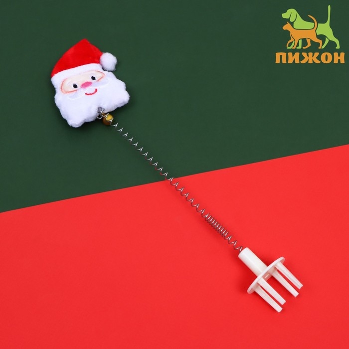 Новый год. Игрушка-дразнилка с креплением на когтеточку  Новый год. Игрушка-дразнилка с креплением на когтеточку "Дед мороз"