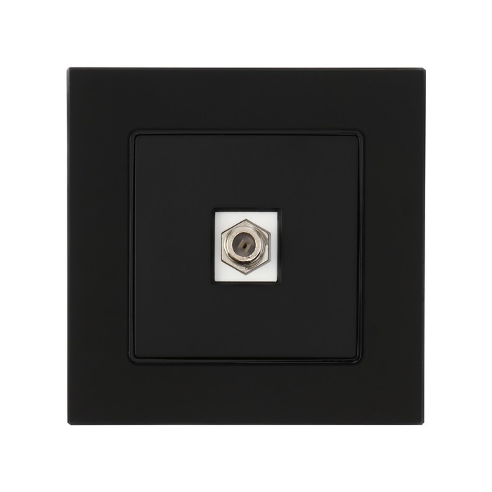 Розетка телевизионная одноместная TOT Matte Glass, скрытая, стекло, черная