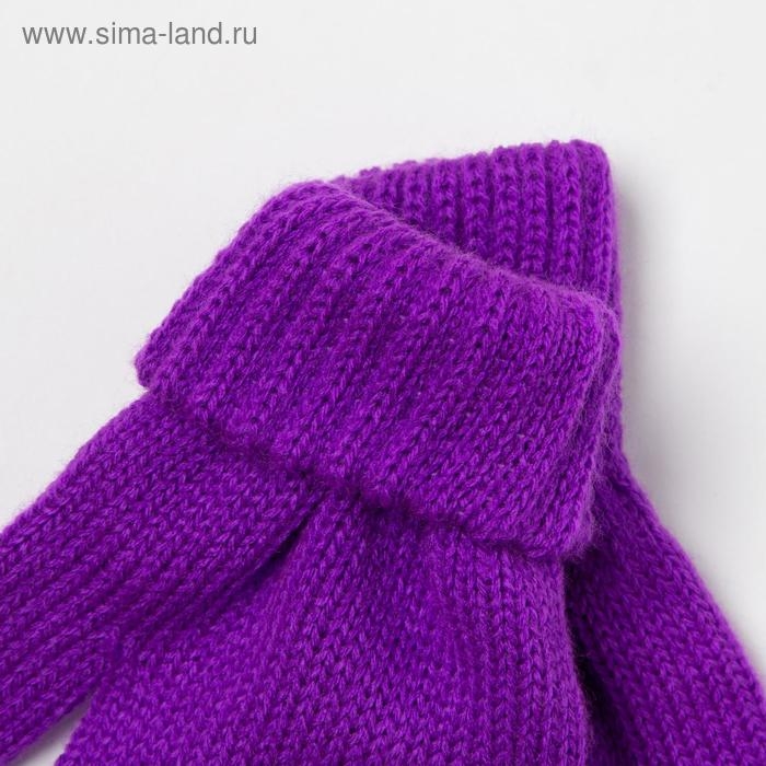 Перчатки для девочки, цвет фиолетовый, размер 14